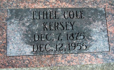 COLE KERSEY, ETHEL - Hancock County, Iowa | ETHEL COLE KERSEY 