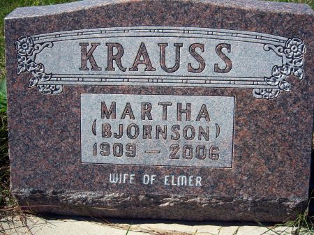 BJORNSON KRAUSS, MARTHA - Hancock County, Iowa | MARTHA BJORNSON KRAUSS 