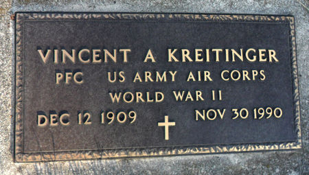KREITINGER, VINCENT A - Hancock County, Iowa | VINCENT A KREITINGER 