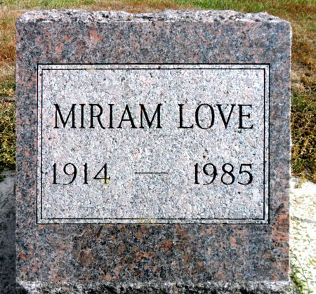 LOVE, MIRIAM - Hancock County, Iowa | MIRIAM LOVE 