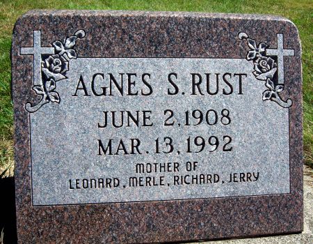 THOMPSON RUST, AGNES S - Hancock County, Iowa | AGNES S THOMPSON RUST 