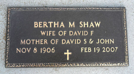 SHAW, BERTHA M - Hancock County, Iowa | BERTHA M SHAW 