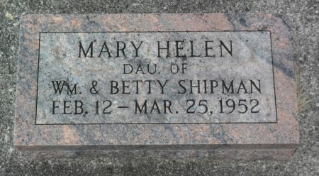 SHIPMAN, MARY H - Hancock County, Iowa | MARY H SHIPMAN 
