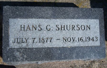 SHURSON, HANS G - Hancock County, Iowa | HANS G SHURSON 