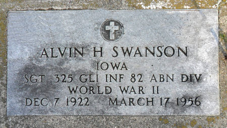 SWANSON, ALVIN H - Hancock County, Iowa | ALVIN H SWANSON 