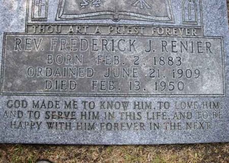 RENIER, FREDERICK J. REV. - Howard County, Iowa | FREDERICK J. REV. RENIER 