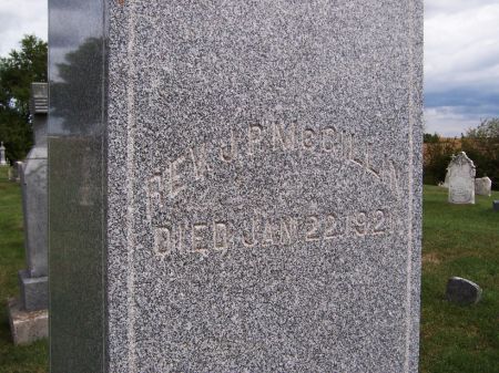 MCCILLIN, J. P. (REV.) - Iowa County, Iowa | J. P. (REV.) MCCILLIN 