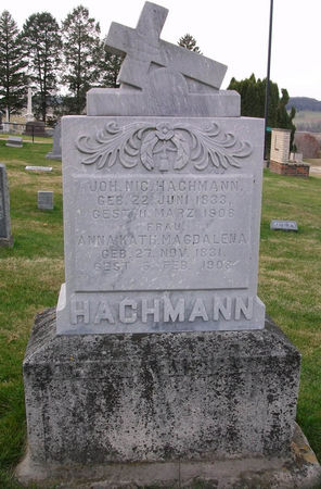 HACHMANN, ANNA KATHARINA MAGDALENA - Jackson County, Iowa | ANNA KATHARINA MAGDALENA HACHMANN 