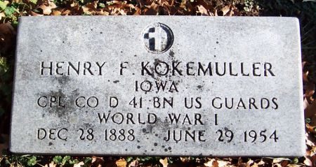 KOKEMULLER, HENRY F. - Jackson County, Iowa | HENRY F. KOKEMULLER 