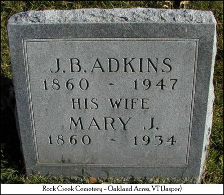 JAMES ADKINS, MARY ELLEN - Jasper County, Iowa | MARY ELLEN JAMES ADKINS 