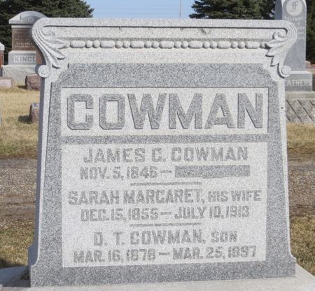 COWMAN, SARAH MARGARET - Jasper County, Iowa | SARAH MARGARET COWMAN 
