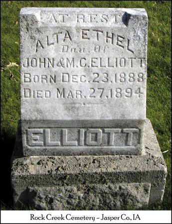 ELLIOTT, ALTA ETHEL - Jasper County, Iowa | ALTA ETHEL ELLIOTT 
