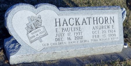 SPRINGER HACKATHORN, E. PAULINE - Jasper County, Iowa | E. PAULINE SPRINGER HACKATHORN 