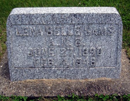 SAMS, LENA BELLE - Jasper County, Iowa | LENA BELLE SAMS 