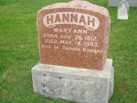 LEMMON HANNAH, MARY ANN - Jefferson County, Iowa | MARY ANN LEMMON HANNAH 
