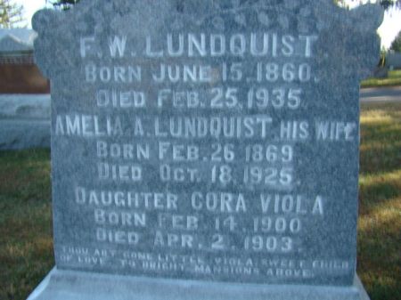 AUGUST LUNDQUIST, AMELIA ALFRIDA - Jefferson County, Iowa | AMELIA ALFRIDA AUGUST LUNDQUIST 