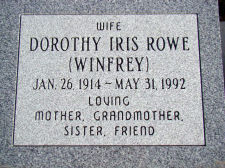 BROBSTON WINFREY, DOROTHY IRIS - Jefferson County, Iowa | DOROTHY IRIS BROBSTON WINFREY 