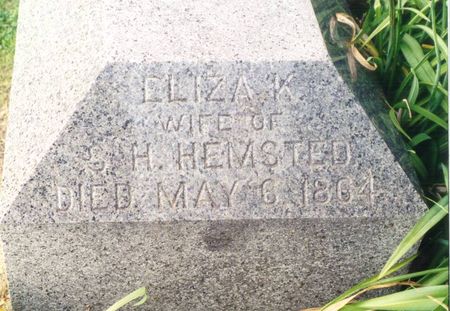 THOMPSON HEMSTED, ELIZA K. - Johnson County, Iowa | ELIZA K. THOMPSON HEMSTED 
