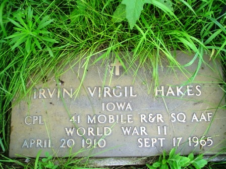 HAKES, IRVIN VIRGIL - Jones County, Iowa | IRVIN VIRGIL HAKES 