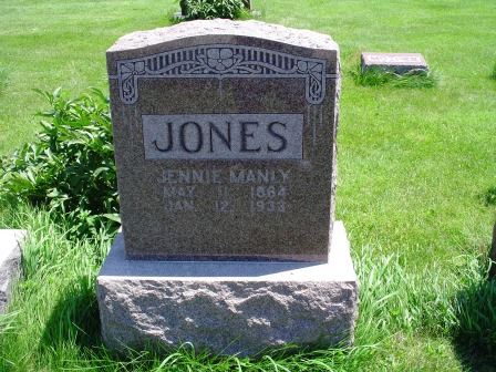 MANLY JONES, JENNIE - Jones County, Iowa | JENNIE MANLY JONES 