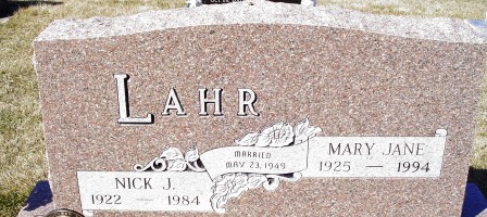 LAHR, MARY JANE - Jones County, Iowa | MARY JANE LAHR 