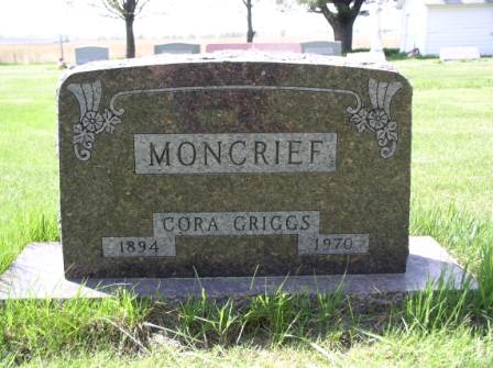 GRIGGS MONCRIEF, CORA - Jones County, Iowa | CORA GRIGGS MONCRIEF 