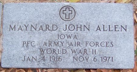 ALLEN, MAYNARD JOHN - Linn County, Iowa | MAYNARD JOHN ALLEN 