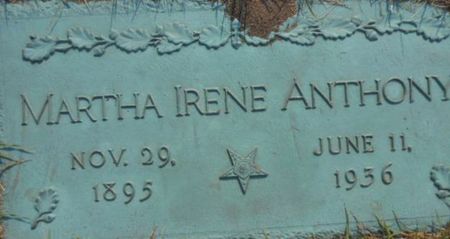 ANTHONY, MARTHA IRENE - Linn County, Iowa | MARTHA IRENE ANTHONY 