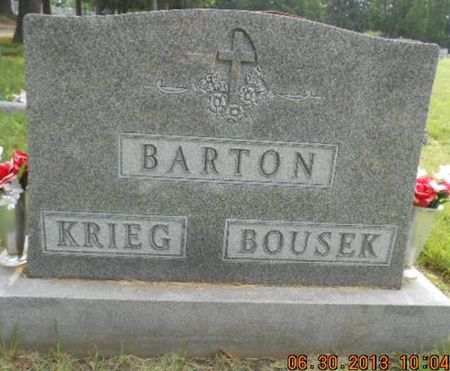 BOUSEK BARTON KRIEG, FAMILY STONE - Linn County, Iowa | FAMILY STONE BOUSEK BARTON KRIEG 
