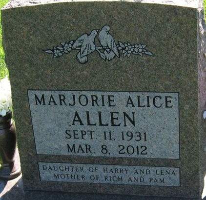 ALLEN, MARJORIE ALICE - Louisa County, Iowa | MARJORIE ALICE ALLEN 