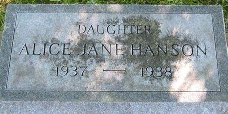HANSON, ALICE JANE - Louisa County, Iowa | ALICE JANE HANSON 