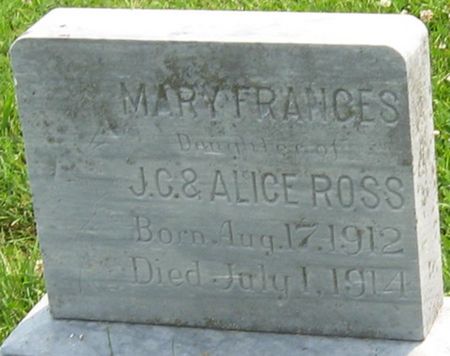 ROSS, MARY FRANCES - Louisa County, Iowa | MARY FRANCES ROSS 
