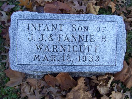 WARNICUTT, J. J. & FANNIE'S INF SON - Lucas County, Iowa | J. J. & FANNIE'S INF SON WARNICUTT 