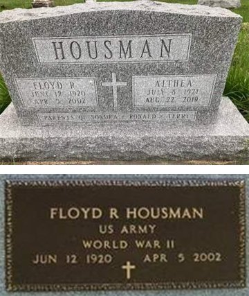 HOUSEMAN, FLOYD RAYMON - Madison County, Iowa | FLOYD RAYMON HOUSEMAN 