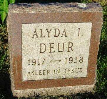 DEUR, ALYDA I - Mahaska County, Iowa | ALYDA I DEUR 