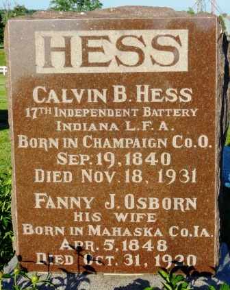 HESS, FANNY J. - Mahaska County, Iowa | FANNY J. HESS 