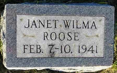 ROOSE, JANET WILMA - Mahaska County, Iowa | JANET WILMA ROOSE 