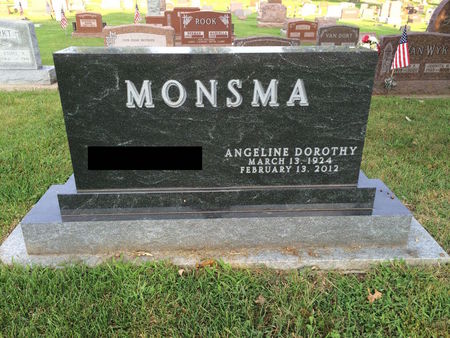 MONSMA, ANGELINE DOROTHY - Marion County, Iowa | ANGELINE DOROTHY MONSMA 