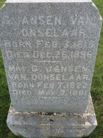 VAN DONSELAAR, G. JANSEN - Marion County, Iowa | G. JANSEN VAN DONSELAAR 