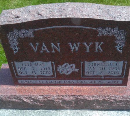 VAN WYK, CORNELIUS G. - Marion County, Iowa | CORNELIUS G. VAN WYK 