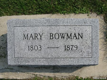 BOWMAN, MARY - Marshall County, Iowa | MARY BOWMAN 