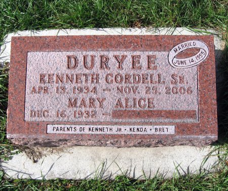 DURYEE, KENNETH CORDELL SR. - Mitchell County, Iowa | KENNETH CORDELL SR. DURYEE 