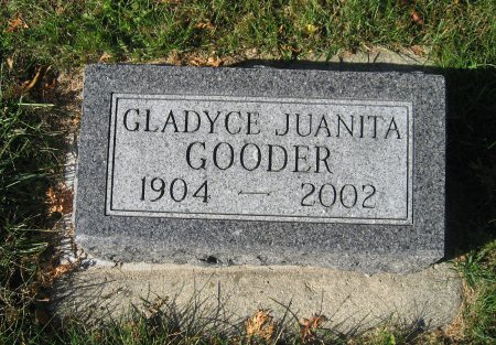GOODER, GLADYCE JUANITA - Mitchell County, Iowa | GLADYCE JUANITA GOODER 