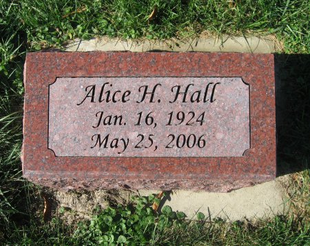 HALL, ALICE H. - Mitchell County, Iowa | ALICE H. HALL 