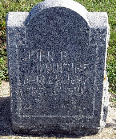 MCINTIRE, JOHN B. (HEADSTONE) - Mitchell County, Iowa | JOHN B. (HEADSTONE) MCINTIRE 