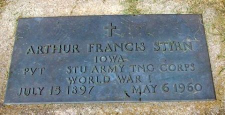 STIRN, ARTHUR FRANCIS - Mitchell County, Iowa | ARTHUR FRANCIS STIRN 