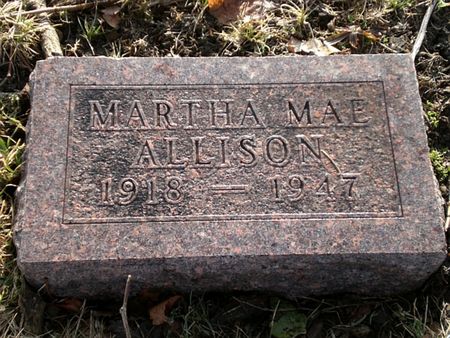 ALLISON, MARTHA MAE - Monroe County, Iowa | MARTHA MAE ALLISON 