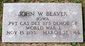 BEAVER, JOHN WILBERT - Muscatine County, Iowa | JOHN WILBERT BEAVER 
