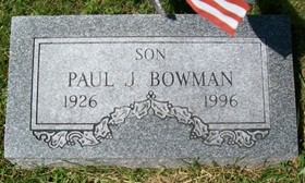 BOWMAN, PAUL JOHN - Muscatine County, Iowa | PAUL JOHN BOWMAN 