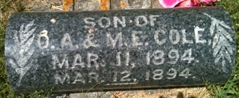 COLE, INFANT SON - Muscatine County, Iowa | INFANT SON COLE 